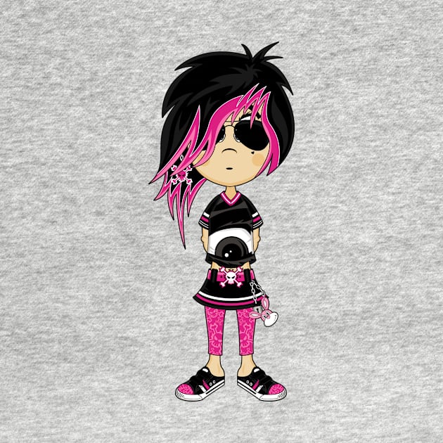 Cute Cartoon Emo Punk Girl by markmurphycreative